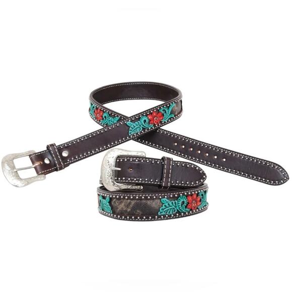 Circle Y belt Cactus Flower Painted Belt size 30 NWT main image 8